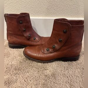 Frye Women's Chestnut Leather Moto Boots